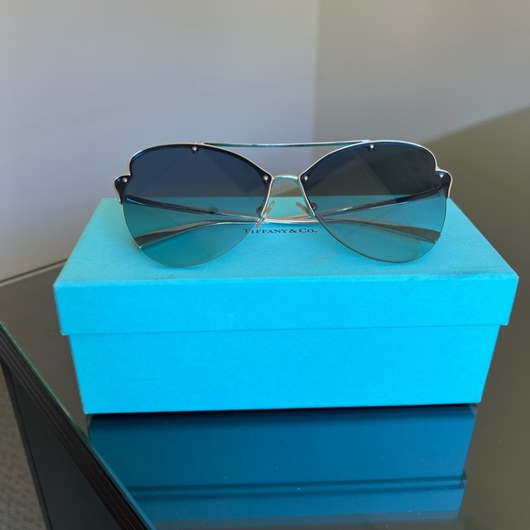 Tiffany & Co. Silver and Blue Sunglasses - Picture 4 of 12
